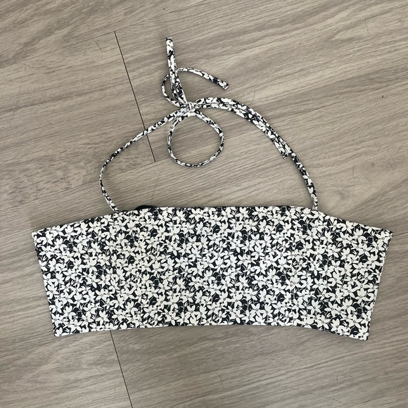 Sofia Richie bar III floral crop top that ties around neck - Picture 2 of 4